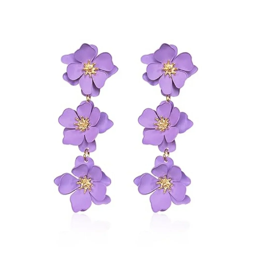 Boho Flower Dangle Earring - Picture 12 of 16